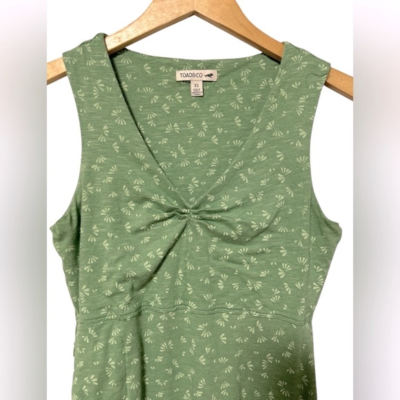 Toad & Co Rosemarie Sl Dress Women’s Size XS Green V-Neck - Picture 3 of 7